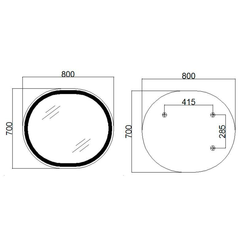 Дзеркало настінне овальне сенсорне Qtap Gemini 800х700 з LED-підсвіткою Touch, з антизапотіванням із диммером Харків - фото 2