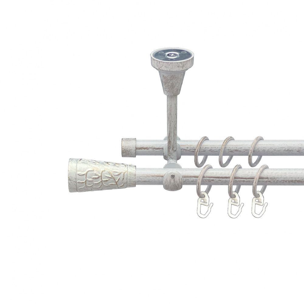 Карниз Orvit Севілія металевий дворядний відкритий до стелі гладка труба кільце металеве Біле Золото 16\16 мм Львов - изображение 1