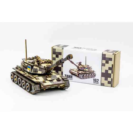 Дерев'яний 3D конструктор Танк 162-0074, 162 деталі Вінниця