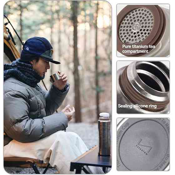 Термос титановий з чохлом Naturehike CNK230CF012 600 ml Київ