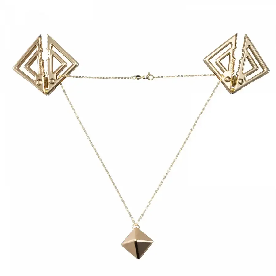 Затискачі для сосків з важкою підвіскою LOCKINK Adjustable Nipple Clamps with Heavy Pendant - Golden Львів - фото 1