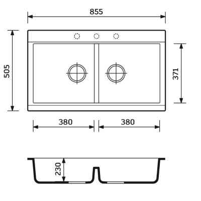Мойка кухонная Adamant Similar Old stone + змішувач + дозатор + ополіскувач склянок + ко (4824296106510) Вінниця