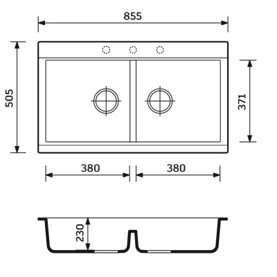 Мойка кухонная Adamant Similar Old stone + змішувач + дозатор + ополіскувач склянок + ко (4824296106510) Вінниця - фото 3