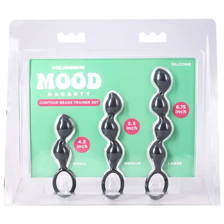 Набір анальних іграшок Doc Johnson Mood Naughty Contour Beads Trainer Set Львів - фото 5