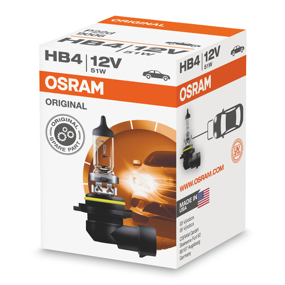 Osram 9006 – галогенная автолампа 51W для фар ближнего и противотуманного света Ковель - изображение 1