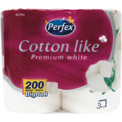 Туалетний папір Perfex Cotton Like Premium White 3 шари 4 рулони (8606102287329) Вінниця - фото 1