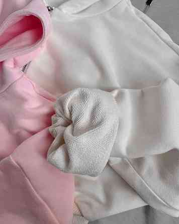 Жіночий стильний укорочений худі на блискавці та капюшоном петля + Рібана Барбі Одеса