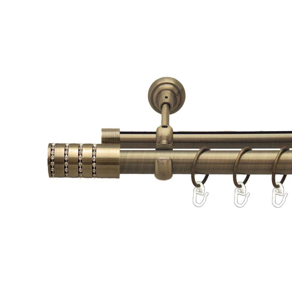 Карниз Orvit Барамелла металевий дворядний опозитний гладка \ профільна труба кільце металеве Антик 25\19 мм 240 см (7524054) Львів - фото 1