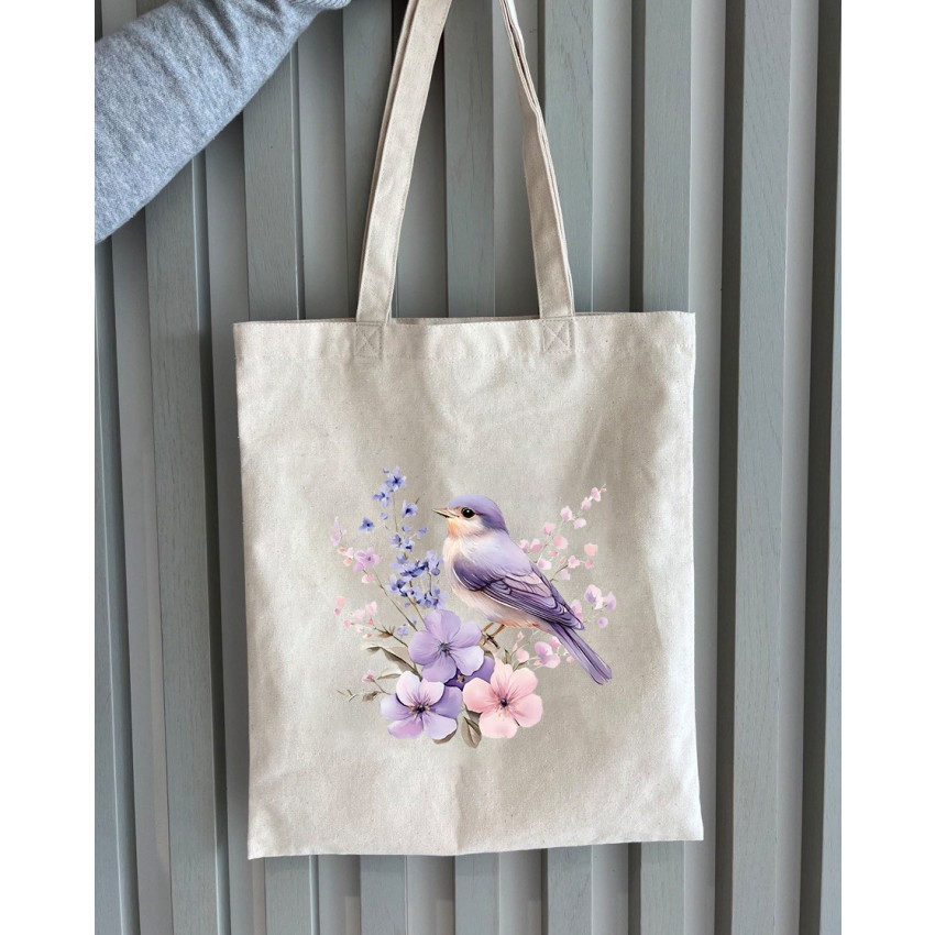 Екошопер BookOpt BK 4106 Пташка на квітах бежевий Киев - изображение 10