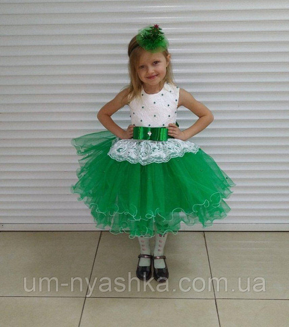 Пышное зеленое платье для девочки Елочка, Капуста, Лягушка 66 Кривой Рог - изображение 1