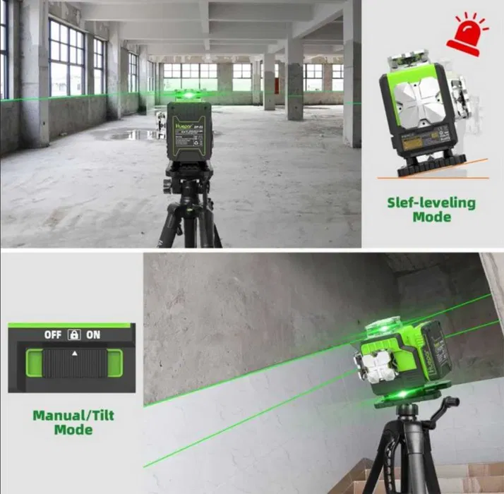 Лазерный уровень нивелир Huepar P04CG 4D откалиброван 16 линий Зеленый луч Киев - изображение 8