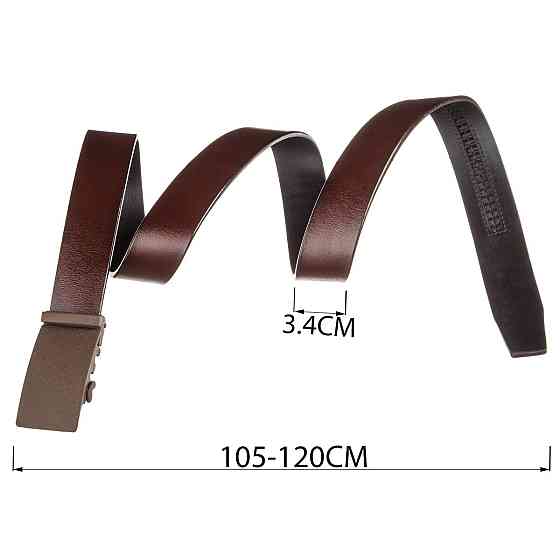 Ремінь з натуральної шкіри з матовою автоматичною пряжкою Vintage 20217 Коричневий Київ