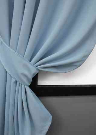 Комплект коротких штор VR-Textil Блэкаут Midnight № 1676ш Голубой 140х170 см 2 шт (35-0324) Киев