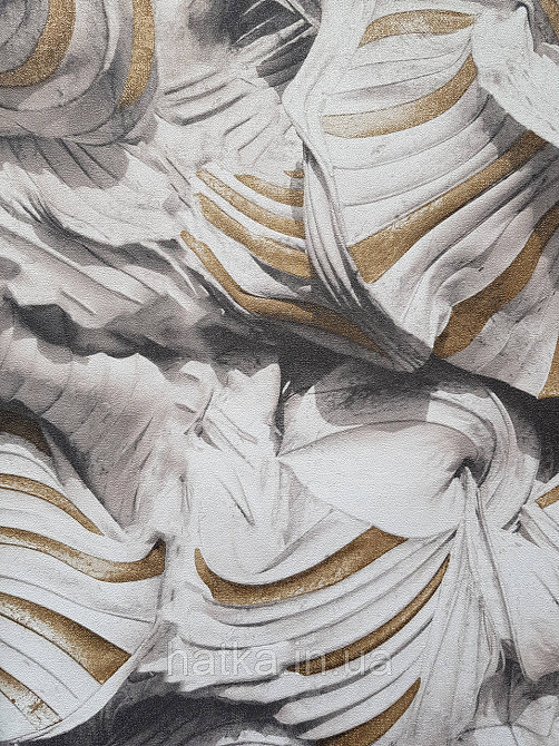 Шпалери вінілові на флізеліні гарячого тиснення DU&KA 1.06х10 вензель основа під штукатурку сірі коричневі Київ - фото 1