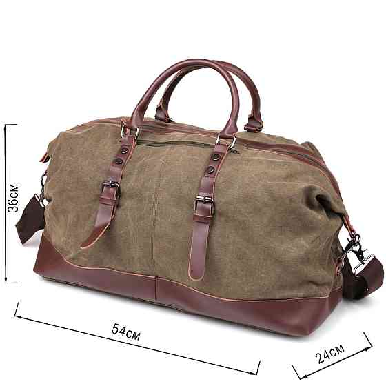 Дорожня сумка текстильна велика Vintage 20167 Зелена Київ