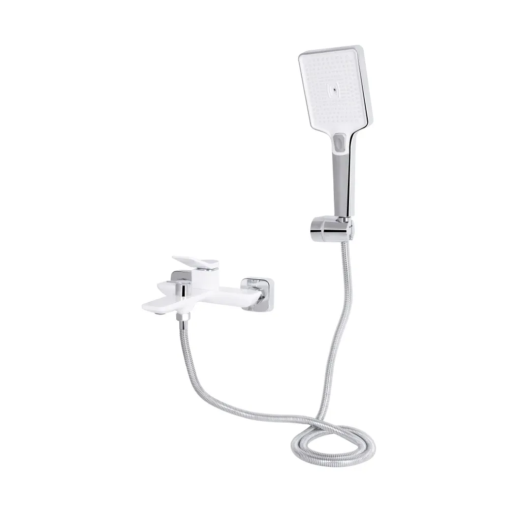 Змішувач для ванни Qtap Presto з душовим гарнітуром QTPRE259CRW45579 хром/білий Київ - фото 2