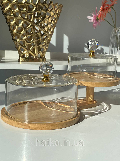Набір для зберігання "Бамбукова перлина" скляна з бамбуковою підставкою 102-632 Київ - фото 1