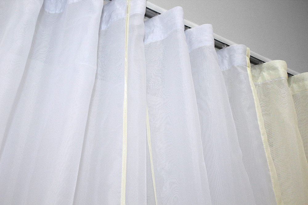 Кухонний комплект VR-Textil № 038к шторки і тюль бежевий з білим 280х170 см (50-328) Київ - фото 4