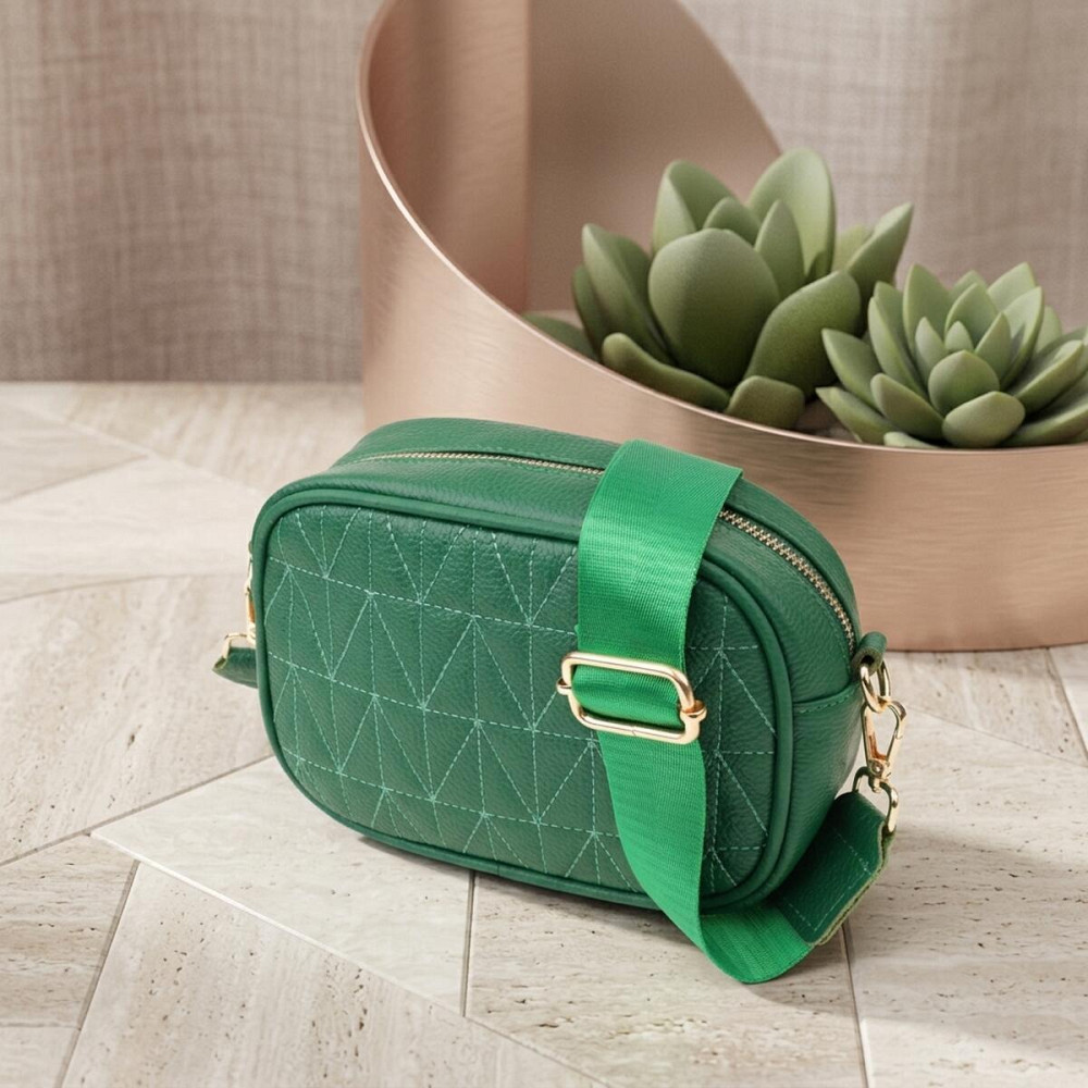 Сумка для жінок з натуральної шкіри Vintage 22900 Зелений Київ - фото 11