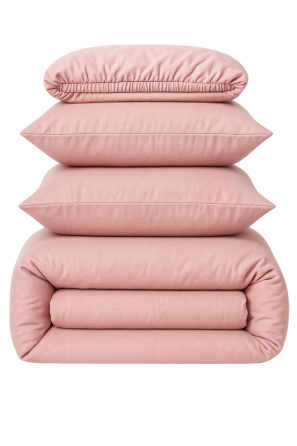 Ecotton Підковдра на блискавці Ecotton Євро 210х215 см фланель з бавовни Pink рожевий Коломыя