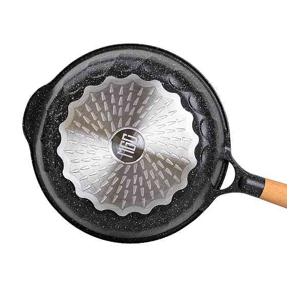 Алюмінієвий сотейник 4,3 л мармуровий з антипригарним покриттям Ø 28 см чорний MGC HP-4-437B Коломия