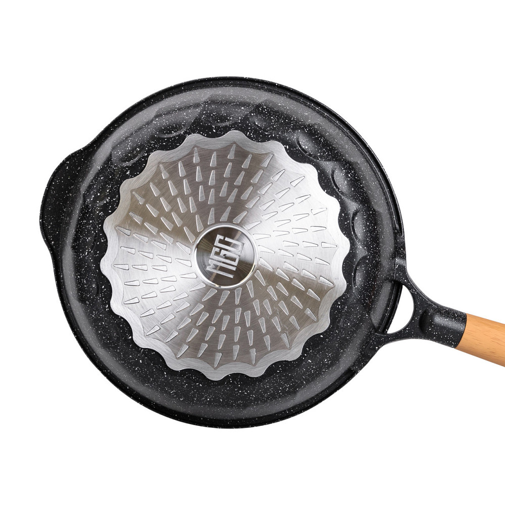 Алюмінієвий сотейник 4,3 л мармуровий з антипригарним покриттям Ø 28 см чорний MGC HP-4-437B Коломия - фото 3