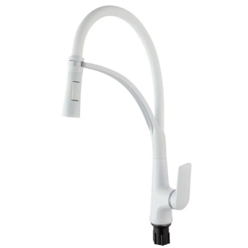 Кухонний змішувач Plamix Lucas-017 SET White REFL.White з підводом води (PM0716) Харків - фото 1