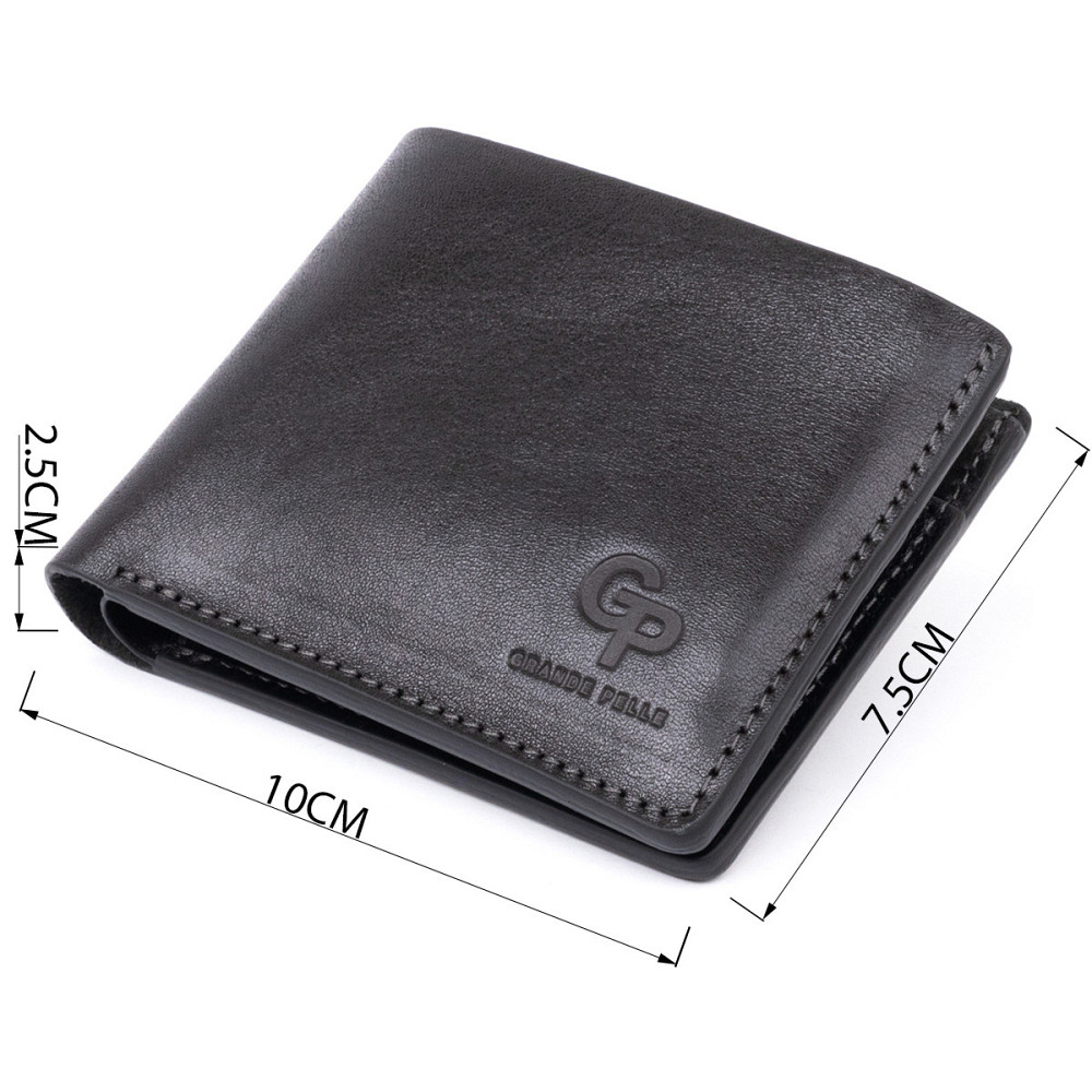 Портмоне вертикальное с круглым магнитом на два отделения GRANDE PELLE 11306 Черное Киев - изображение 3