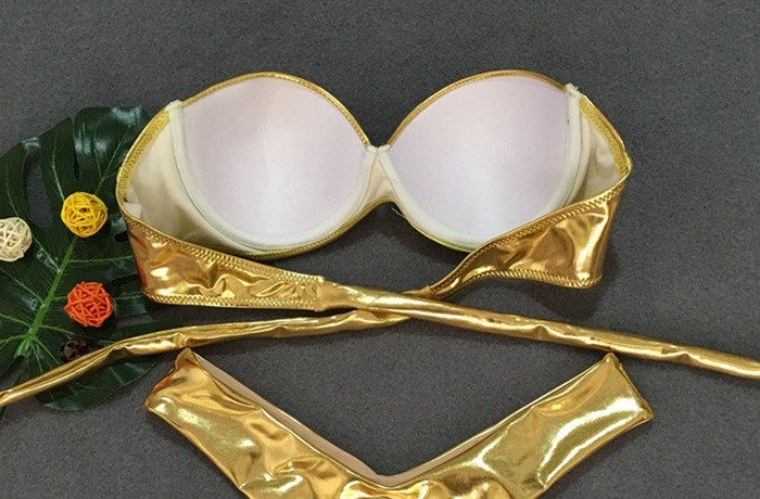 Жіночий роздільний купальник бразиліана S золотистий Київ - фото 4