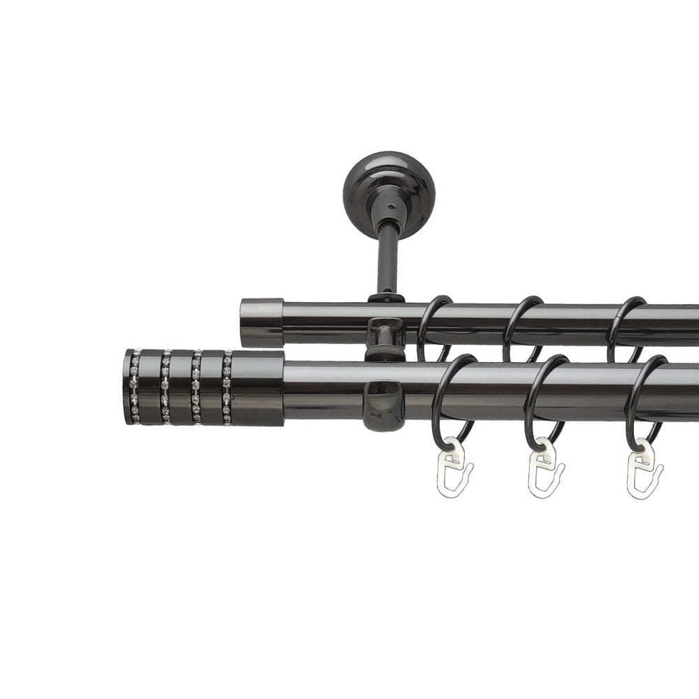 Карниз Orvit Барамелла металевий дворядний відкритий Онікс 25\19 мм 240 см (00-00012177) Львів - фото 1