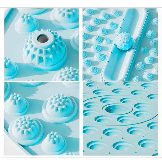 Килимок для масажу ніг круглий 55х55 см акупунктурний масажний для: йоги, стоп акупунктурних точок і тіла, бірюзовий Кам'янець-Подільський