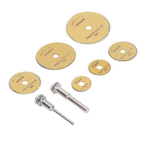 Набор отрезных кругов 6шт и 2 держателя, дисковых пил 22-50мм, HSS Винница