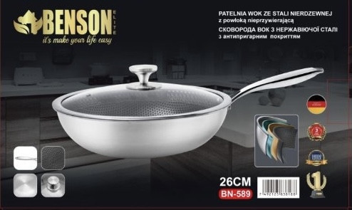 Сковорода WOK 26 см из нержавеющей стали профессиональная Антипригарное покрытие BN-589 (6 шт/ ящ) Одесса - изображение 1