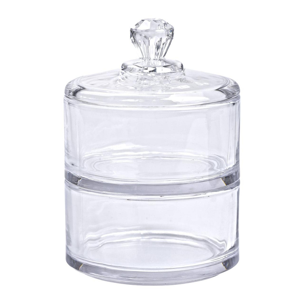 Yiwu Цукерниця двоярусна скляна см з кришкою кругла кругла HP-YH-23 Київ - фото 2