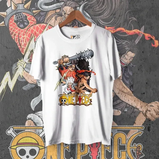 Футболка мужская с принтом Ван Пис Луффі, Ейс і Кайдо Размер 48 Anime0166 Днепр - изображение 1