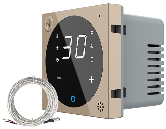 Терморегулятор (термостат) сенсорний програмований для електричної теплої підлоги LIVOLO, золотий, модуль без рамки (VL-FCQ1-2AP) Коломия - фото 5