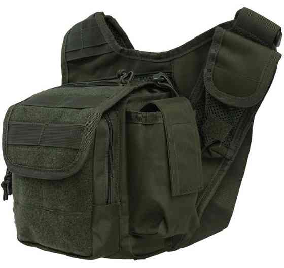 Багатофункціональна Сумка через плече 7 літрів Mil-Tec від Sturm "Molle Gray" (13726501) Olive Нововолинськ