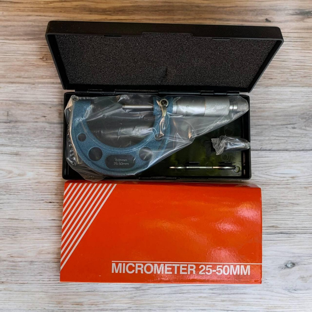 Мікрометр гладкий МК 25–50 мм — прецизійний вимірювальний інструмент для точних зовнішніх вимірів металу Харків - фото 1