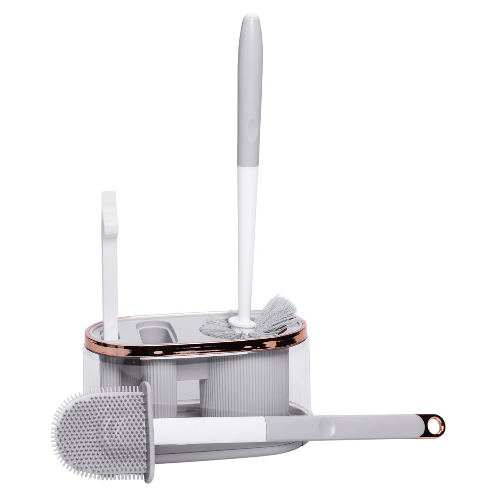 Household Набір для туалету настінний 3 в 1: 2 йоржики + щітка, йорж для унітазу силіконовий з Коломия - фото 3