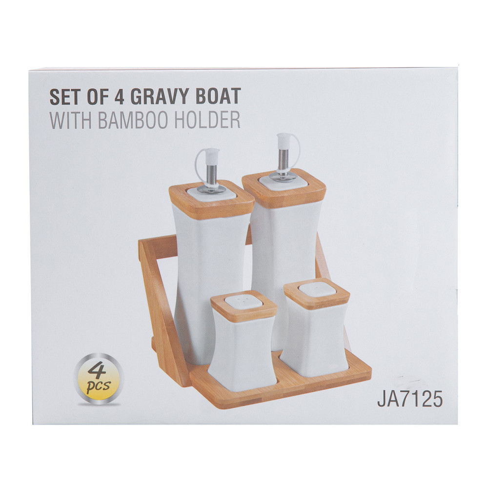 Фарфоровий набір спецій на бамбуковій підставці Київ - фото 5