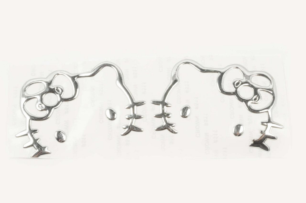 Наклейка   декор   HELLO KITTY   (16x6см, хром)   (#4739G) Мукачево - изображение 1