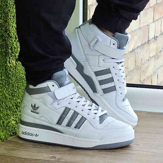 Високі Білі Кросівки Adidas Forum Шкіряні Чоловічі Черевики Адідас Форум (розміри: 41,42,43,45,46) Дніпро