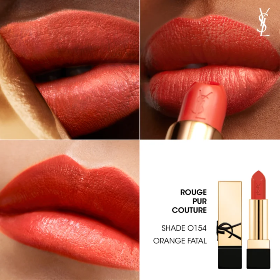 Помада для губ Yves Saint Laurent Rouge Pur Couture Caring Satin Lipstick O154 Orange Fatal Слов'янськ