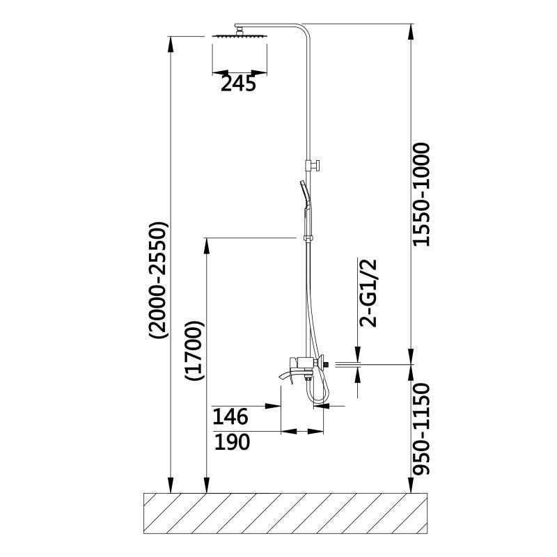 Душевая система универсальная Qtap Swan Cascada на три потребителя (с изливом) QTSWA111CRM45566 Chrome Киев - изображение 2