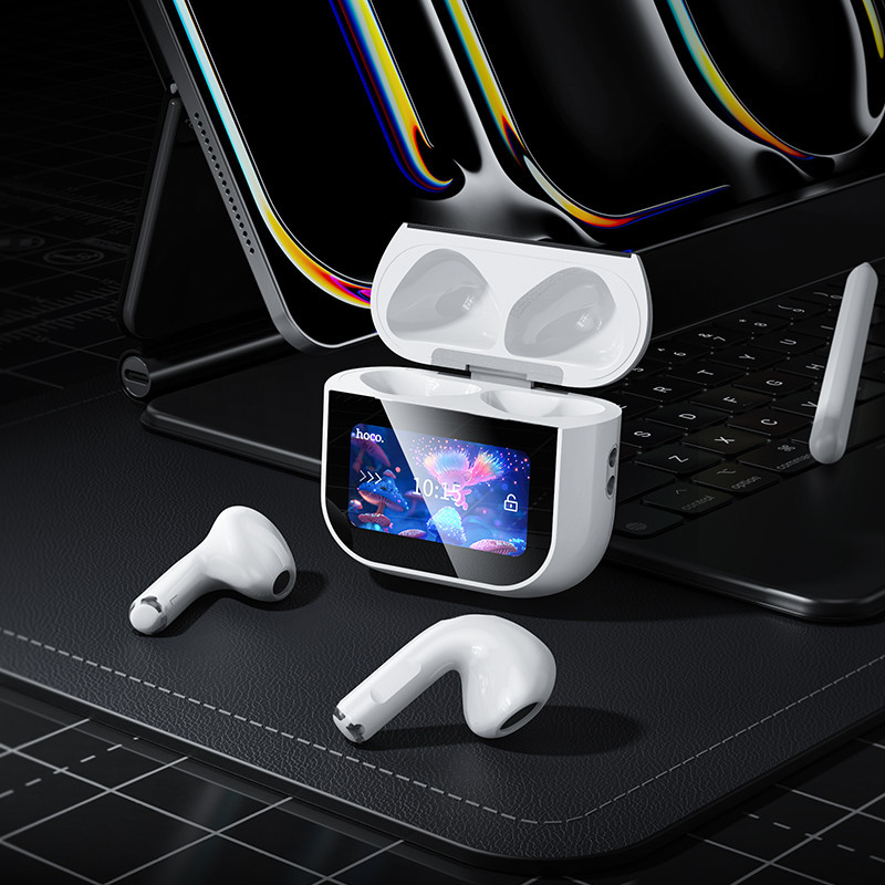 Бездротові навушники HOCO EW82 Sparkle true wireless touch screen BT headset White Київ - фото 2