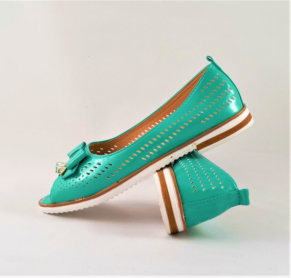 . Жіночі Балетки Літні Бірюзові Мокасини Туфлі (розміри: 38) — 11 Дніпро - фото 7