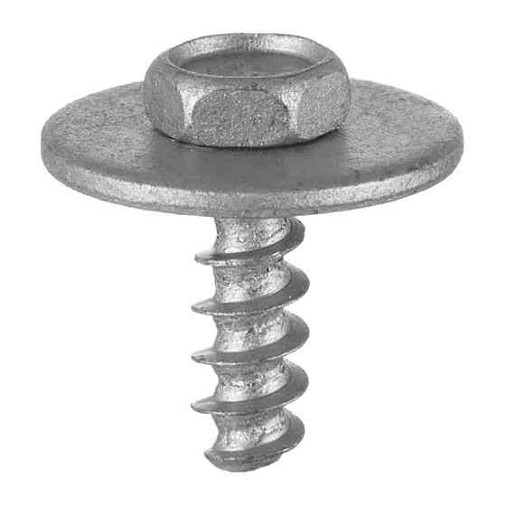 Саморізи, Під ключ із шайбою, Сріблястий, Метал, Розміри (мм): T-17.9 T1-9 F-5 H-18.8 H1-14.5. Марка Київ