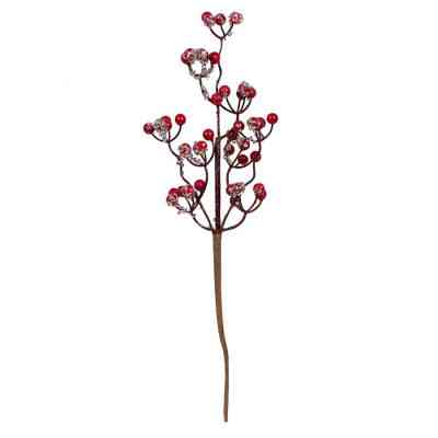 Декоративна гілка YES! Fun з червоними ягодами, 45 см, паєтки, срібло (973947) Вінниця
