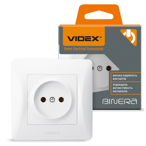 BINERA білий Розетка внутрішня 1-а Videx Житомир - фото 3
