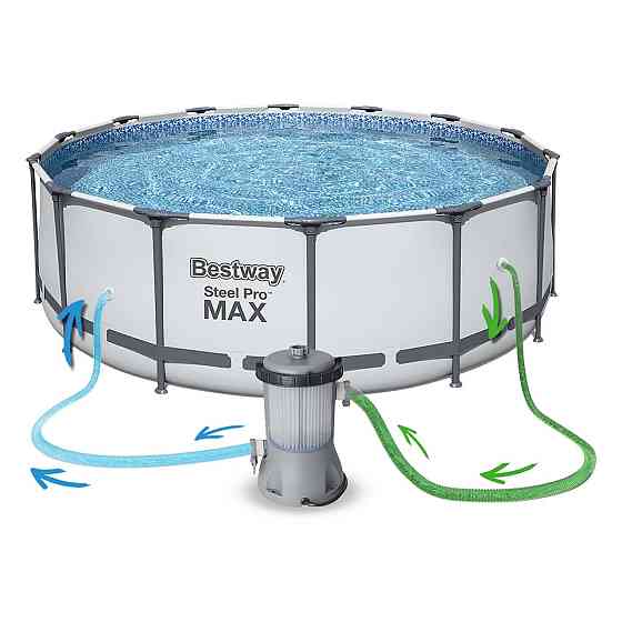 Бассейн каркасный 18в1 Bestway 56438, 457 x 122 см + машина для создания пузырьков Киев